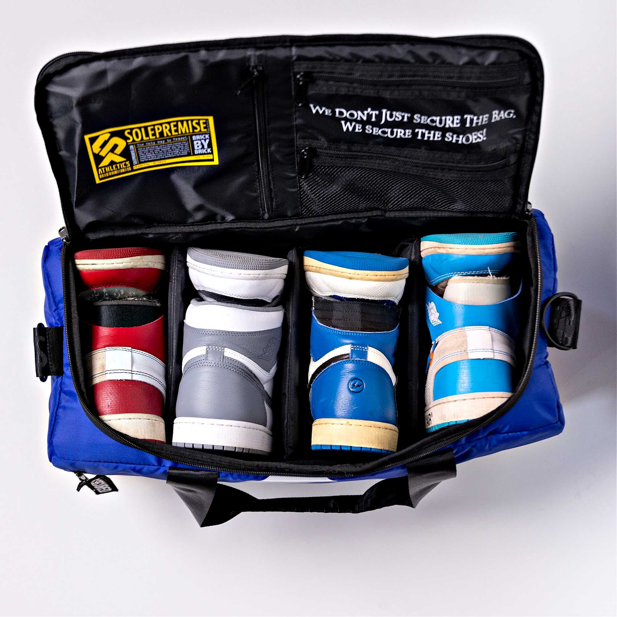 Blue Sneaker Duffle Bag Open Top